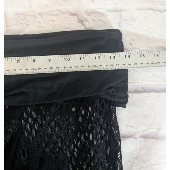 Y2K Small Pants Wide Black Crochet Lace Boho Whimsigoth Elastic Band Grunge - Picture 6 of 6